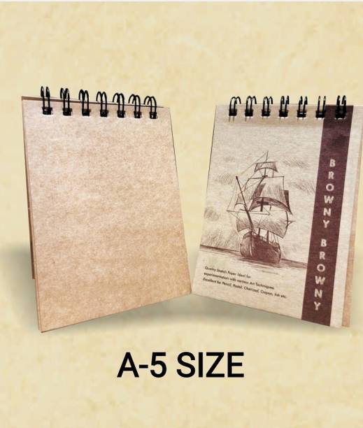 R K SALES R K Sketch Book A-5 Size, 100 Pages Brown Pack of 1 Sketch Pad