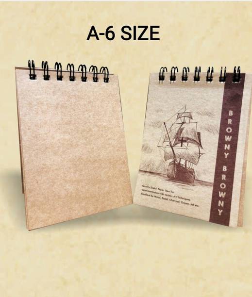 R K SALES Sketch Book A-6 Size, Brown Pack of 1 Sketch Pad