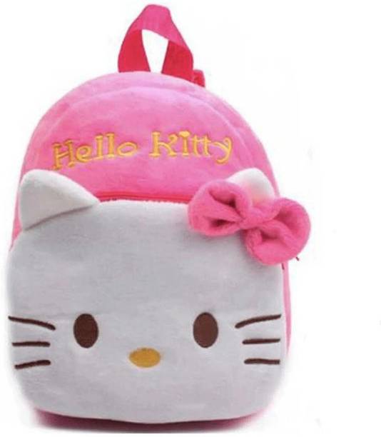 Zoi Soft Toy Bag Hello Kitty Plush Bag For Cute Kids 2-5 Years Plush Bag (Pink, 4L) Plush Bag