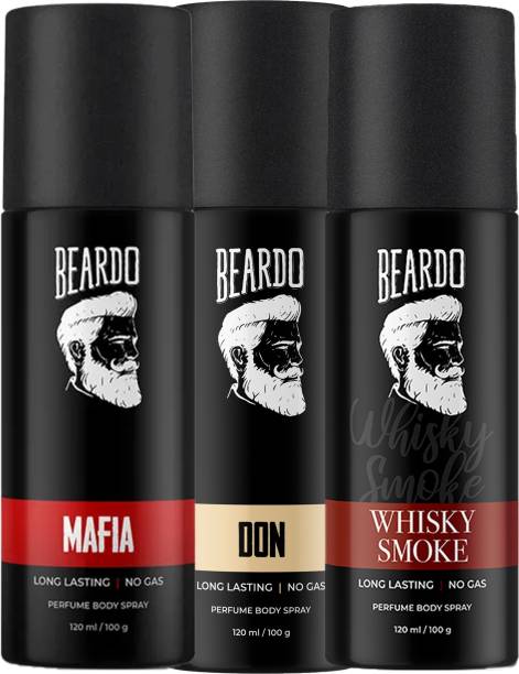 BEARDO Mafia Perfume With Whisky Smoke and Don Perfume Body Spray Combo (Pack of 3)