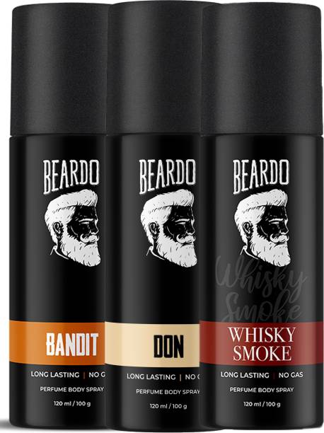 BEARDO Bandit Perfume With Whisky Smoke and Don Perfume Body Spray Combo (Pack of 3)