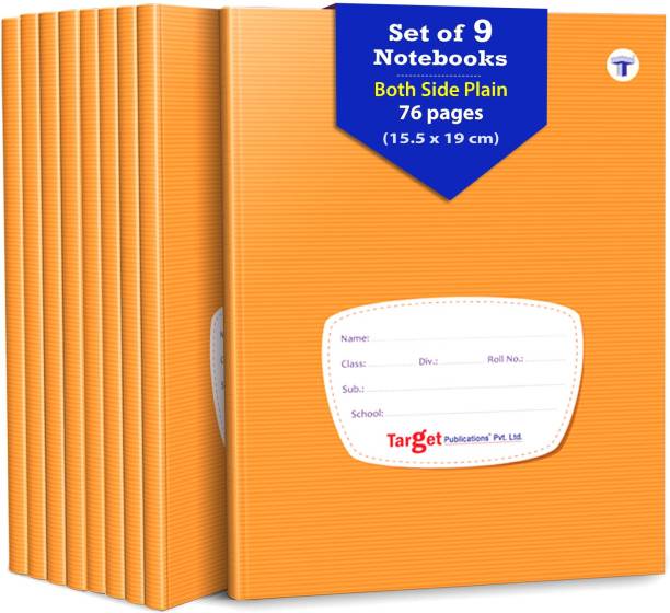 Target Publications Both Side Blank Notebooks for Kids, School & Office | 15.5 x 19 cm | Pack of 9 Regular Notebook Both Sides Blank 684 Pages
