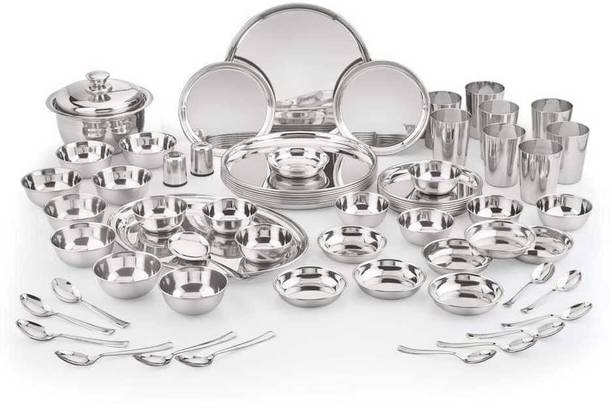 नीलम Premium Dinner Set 24 Gauge 65 का पैक डिनर सेट