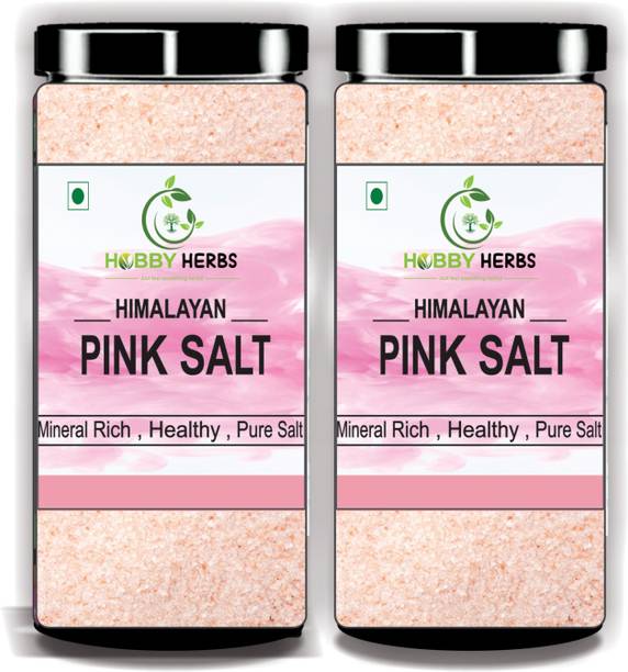 Hobby Herbs Himalayan Pink Salt 900gm ( 2 x 450gm ) (Sendha Namak) | Rock Salt Powder | Himalayan Pink Salt