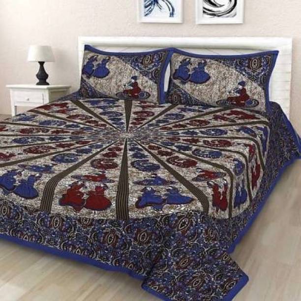 Indian Royal Fashion Reversible Cotton Double Bed Spread