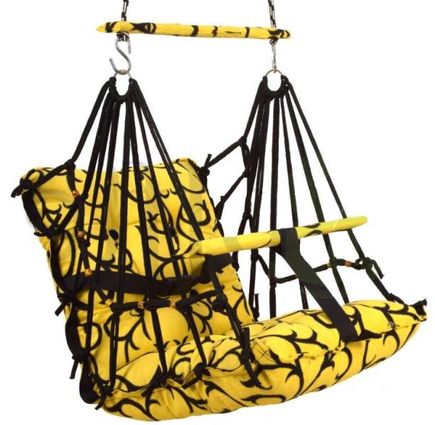 Maruti Enterprise Yellow Cotton Baby Swing 1-6 Years Indoor and Outdoor Cotton Large Swing