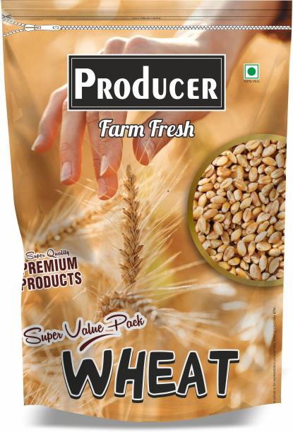 PRODUCER Whole Wheat Grain Direct From Farm, Sharbati, 1kg Whole Wheat