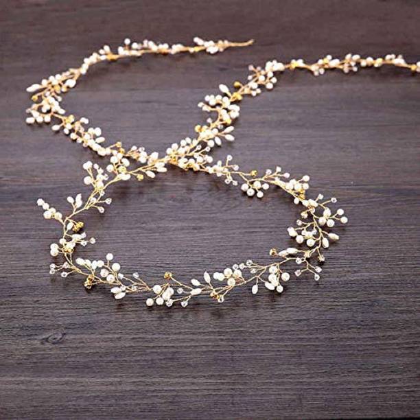 GOLDFINCH Beautiful Stones Hair Tiara Flexible Hair Accessories for Girls Women Pack of 1 Hair Band