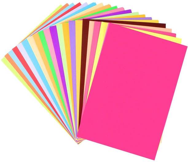Eclet A4 90 GSM 100 Sheet 10 sheet x 10 neon color 10 Colors Sent at Random Art and Craft/Printing Multi Purpose/Double Sided Colored Paper A4 90 gsm Coloured Paper