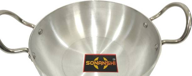 Sonanshi Aluminium Induction Base Kadhai with Handle for Kitchen Kadhai 27.89 cm diameter 3 L capacity