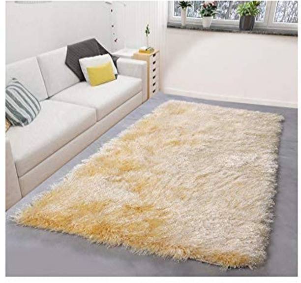 RM Handloom Beige Polyester Carpet