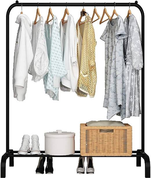HOUSE OF QUIRK Aluminium Floor Cloth Dryer Stand Clothing Rack Garment Rack with Bottom Shelf Heavy Duty Clothes Rack