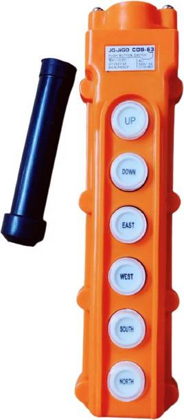 MME 250V 5A 500V 2A 6 Ways Hoist Crane Push Button On-Off Switch Orange COB-63 5 A One Way Electrical Switch