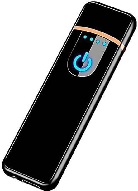 WBD Rechargeable Windproof Cigarette Lighter Blue ice Steel Gas Lighter