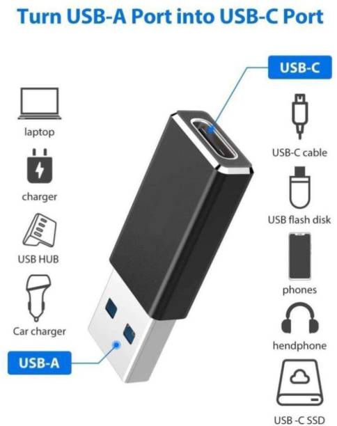 GADGET DEALS USB Male to Type C Female Converter (Color may vary) USB 3.0 Connector coupler 0 m USB Type C Cable