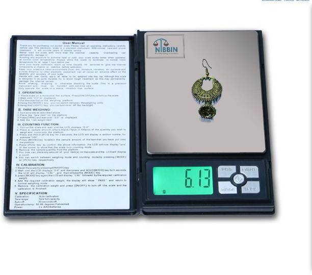 NIBBIN Electronic DIGITAL Scale,Notebook (500 gram x 0.01 Gram) Digital Jewellery Weighing Scale, Gold & Silver Ornaments Weight Measuring Machine Portable Weighing Scale for homes and professionals Weighing Scale ,(TM-C8) Weighing Scale (Black) Weighing Scale