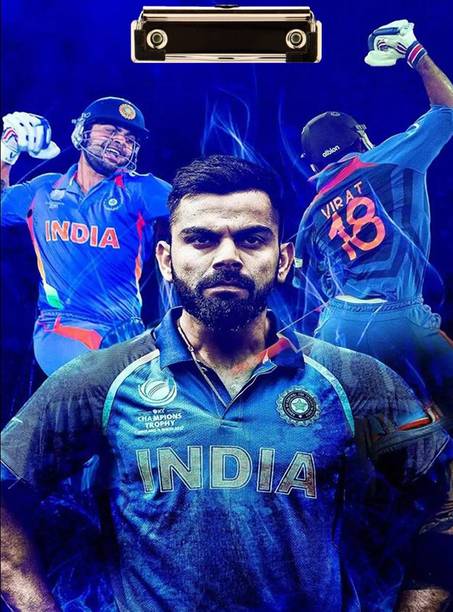 BPDESIGNSOLUTION Virat Attitude Digital Reprint Clip Board Exam Pad (14x9.5 Inches)