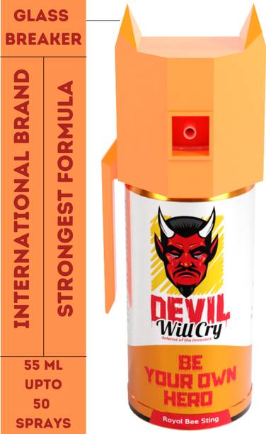 Devil Will Cry Pepper Safety Device Strongest with glass breaker cap and holster 55ml, 50 shots Pepper Stream Spray