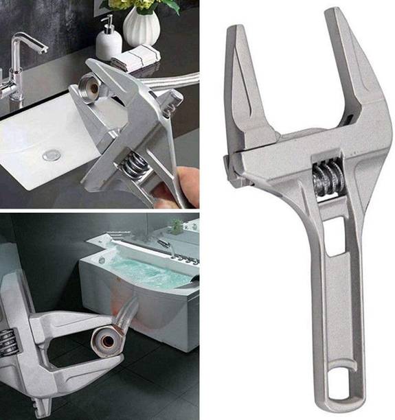 uptodatetools Adjustable Ultra Large Opening Pipe Wrench - Universal 16-68mm Aluminum Alloy Repair Tools for Bathroom, Washbasin, Tube Nut Disassembly Single Sided Pipe Wrench