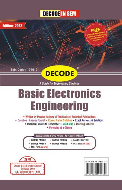DECODE Basic Electronics Engineering for SPPU 19 Course (FE - I/II - Common - 104010)(IN SEM)