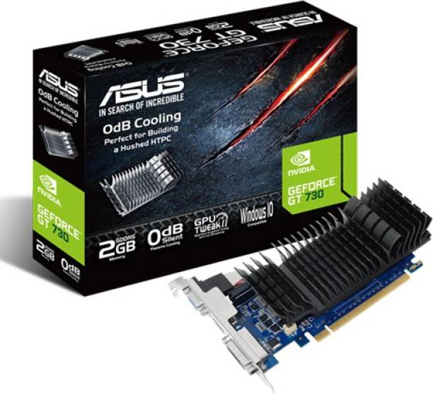 ASUS NVIDIA GT 730 2GB GDDR5 Low Profile Graphics Card (GT730-SL-2GD5-BRK-E) 2 GB DDR5 Graphics Card