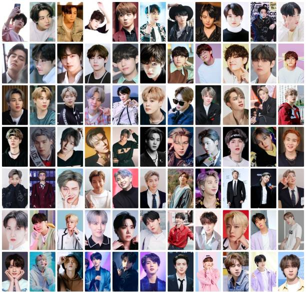 Pack of 77 BTS Band Members Photos collections| for BTS Fans | HD+ Quality Photographic Paper
