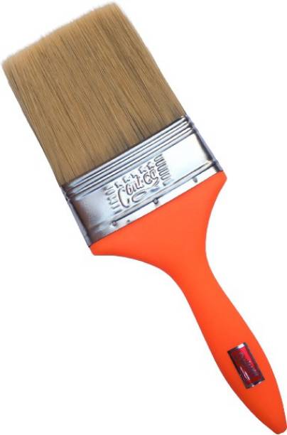 CREX Deluxe 4 Inch (100mm) Wall paint Brush Pack of 1 Pcs + 25mm Brush Free Natural Wall Paint Brush