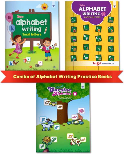 English Alphabet Writing Practice Books For Kids | 3 To 8 Year Old | ABCD Capital, Small And Cursive Letter Practise For Nursery, Preschool And Primary Children | Set Of 3 Books