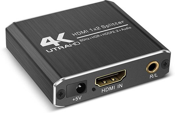 microware 4K HDMI 2.0 splitter 1 in 2 out with 3.5mm R/L audio output Media Streaming Device