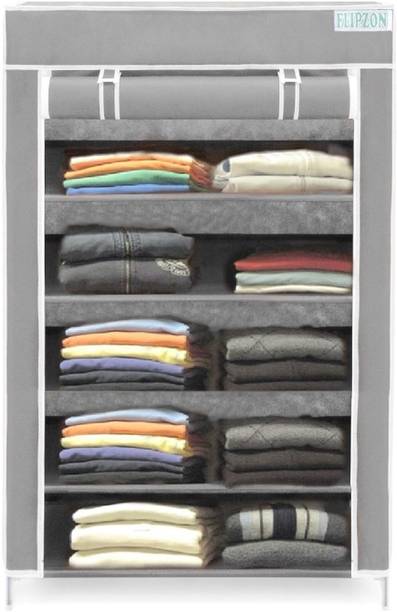 FLIPZON Multipurpose Storage Rack, 5 Layer PP Collapsible Wardrobe