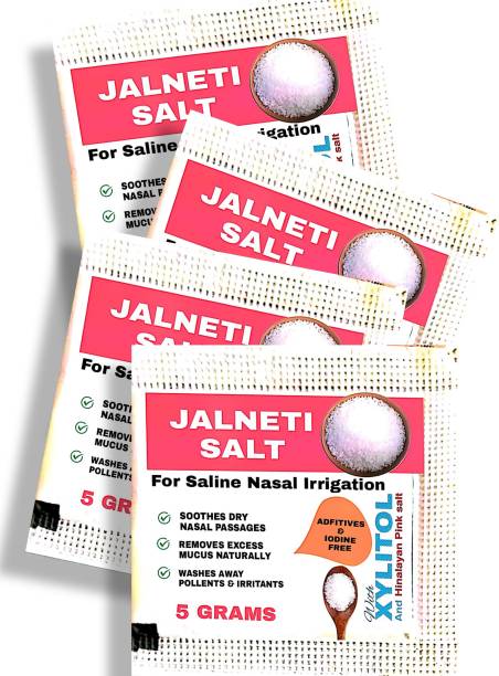 AYURTECH Jala Neti Salt 5 GM satchets with Xylitol, Himalayan PInk Salt and Sodabicarb Manual Nasal Aspirator