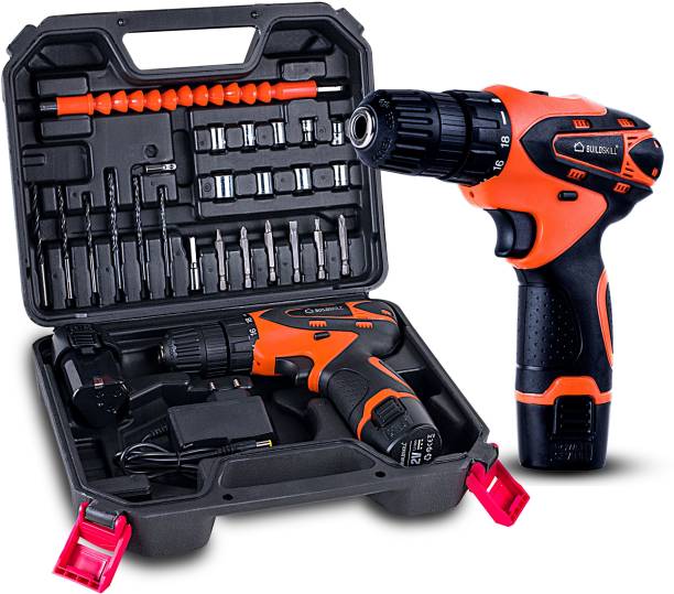 BUILDSKILL 12V Li-ion Cordless Drill with Reversible Function with 27 pieces Power & Hand Tool Kit