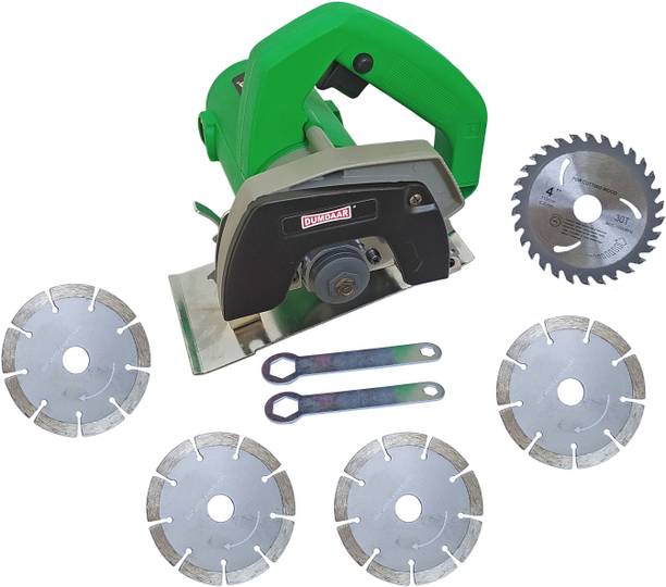 DUMDAAR 1400W 110mm wood cutting Machine with 4 Marble 1pc Wood cutting wheel Handheld Tile Cutter