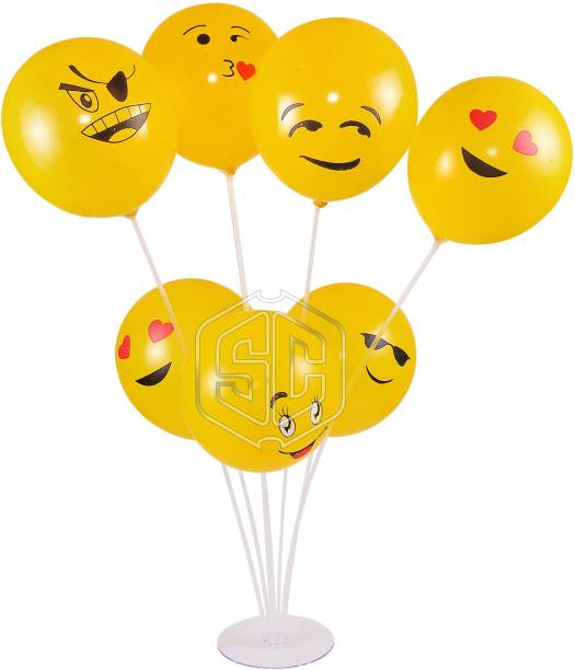 Smartcraft Printed Emoji Balloons Latex Smiley Balloon for birthdays party's Events Pack of 25 Balloon