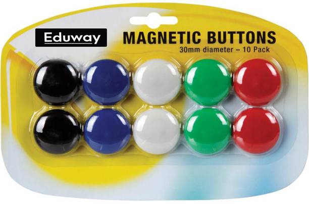 Eduway Magnetic (Set of 10) Colourful Magnet Buttons for Fridge, Magnetic Whiteboard Whiteboards