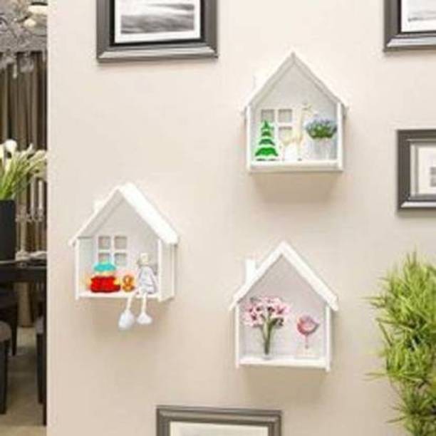 AN Craft wall shelf hut shape shelves set of 3 MDF MDF (Medium Density Fiber) Wall Shelf