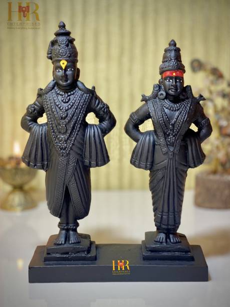 hr enterprises (VR 202B) Vitthal Rukmini Statue,Vitthal Rukmani Stand,God Vitthal Rukmai. Decorative Showpiece  -  21.5 cm