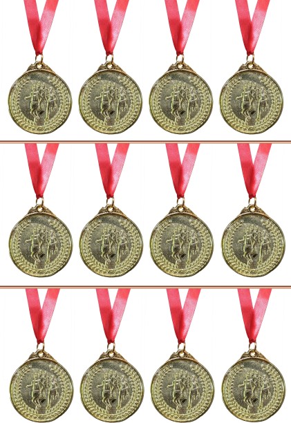 12 x 40mm Silver Football Medals with Ribbons,Ideal Party Gifts,Man of the Match 