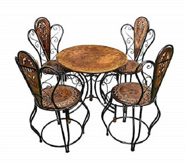 Round Dining Table, Round Wrought Iron Dining Table And Chairs Set Of 4