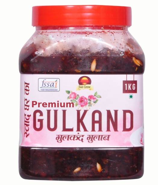 Sun Grow Premium Gulab Gulkand Jam Spread Marwari Rajasthani Natural Organic (1 Kg) 1 kg