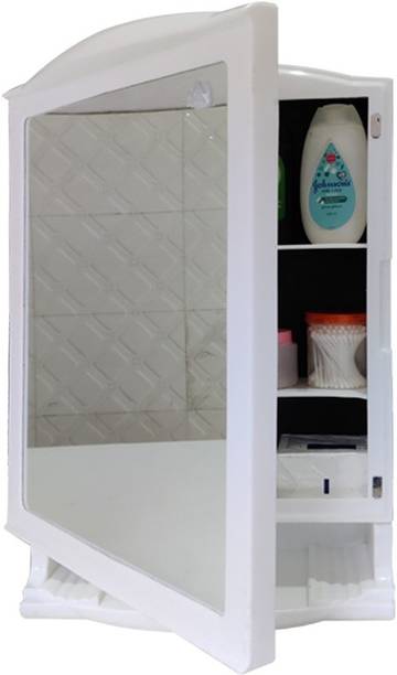 Grace Fine Ware Bathroom Mirror Cabinet Plastic Wall Shelf (Number of Shelves - 6, ,White) Plastic Wall Shelf