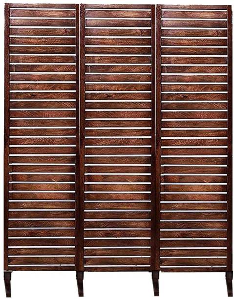 Decorhand Handcrafted 3 Panel Wooden MDF Room Divider Screen With Stand Solid Wood Decorative Screen Partition