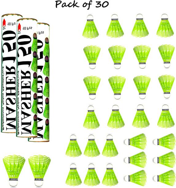 Hipkoo Masher 150 Badminton Shuttlecock {pack of 30} Nylon Shuttle  - Green