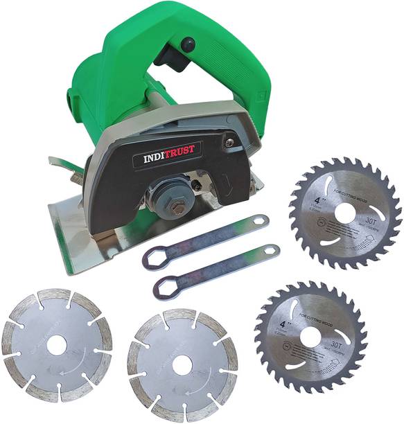 Inditrust 1400W 110mm Marble Tile & Wood cutting Machine or 2pc wood and 2pc Marble wheel Marble Cutter