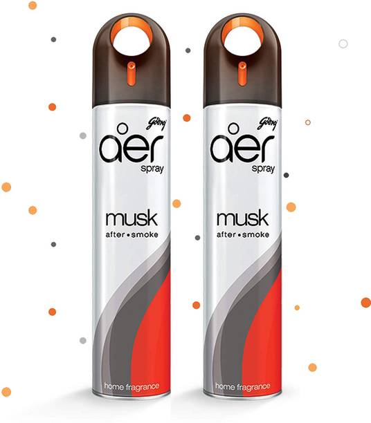 Godrej Freshener Home&Office-Musk After Smoke|Long-Lasting Fragrance|Pack of 2(240 ml) Spray Musk After Smoke
