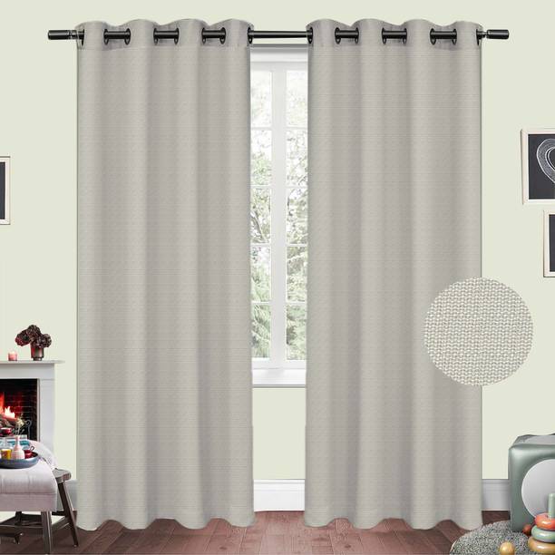 Cotonex 213 cm (7 ft) Cotton Room Darkening Door Curtain (Pack Of 2)