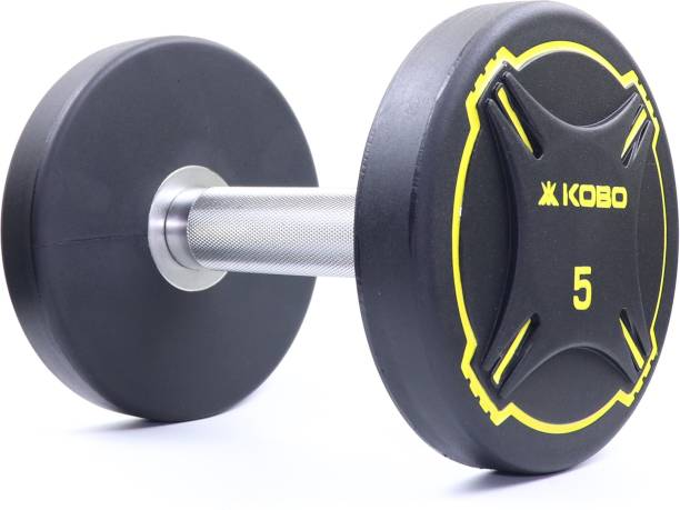 KOBO Professional TPU Dumbbell 5 Kg x 2 = 10 Kg (IMPORTED) Fixed Weight Dumbbell