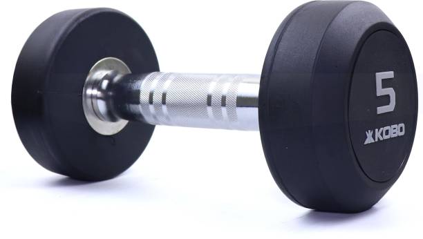 KOBO Professional Rubber Coated Dumbbell 5 Kg x 2 = 10 Kg (IMPORTED) Fixed Weight Dumbbell