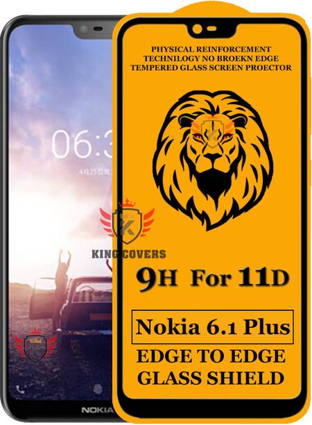 KING COVERS Tempered Glass Guard for NOKIA-6.1 PLUS Edge to Edge Tempered Glass