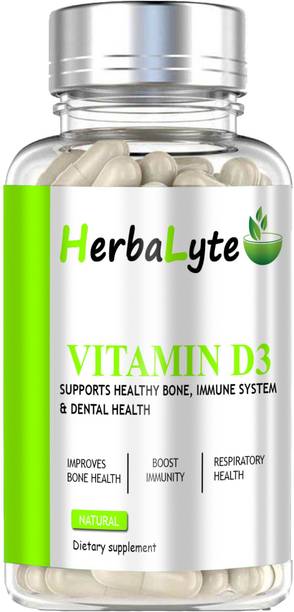 HERBALYTE Plant Based Vitamin D3 K2 MK7 Supplement Veg
